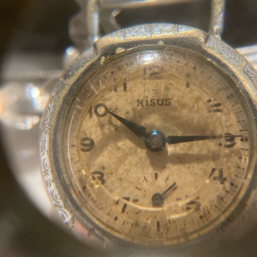 Vintage Antique 1930’s Art Deco Nisus Silver Winding Watch - Picture 3 of 10